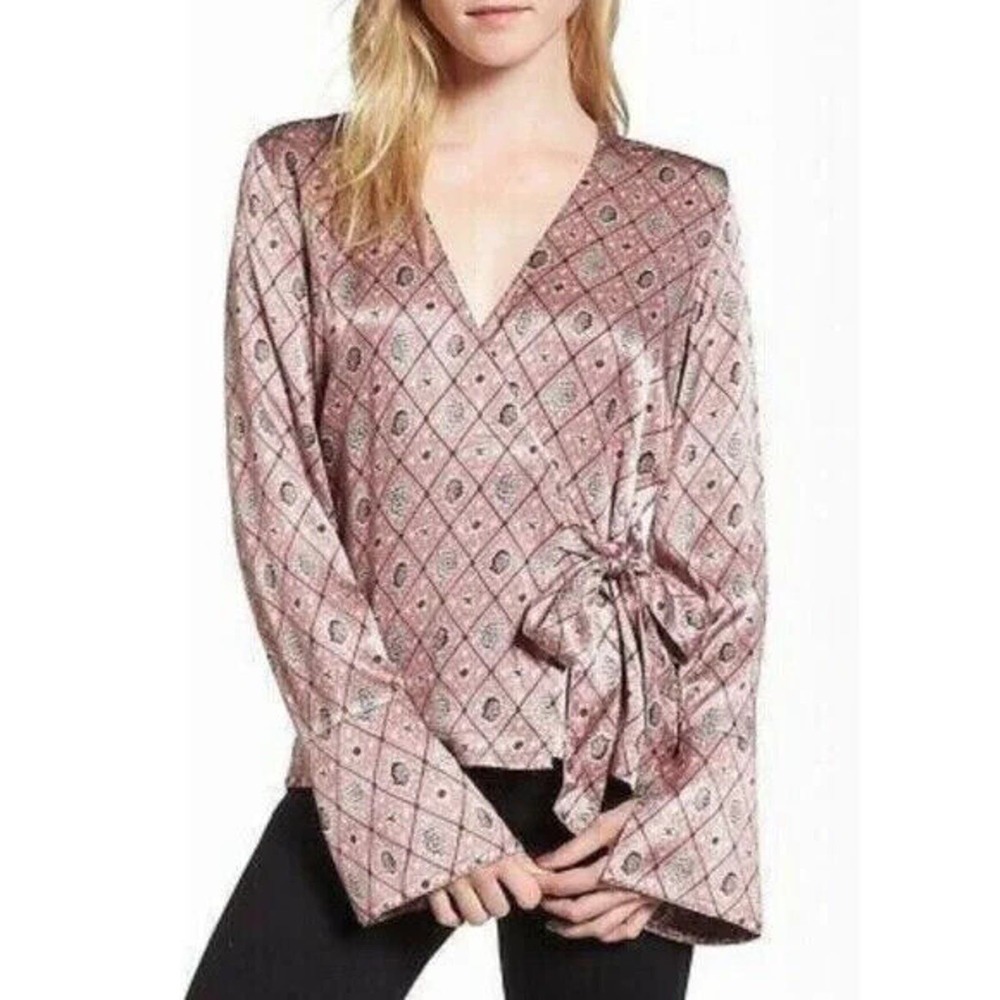 Chelsea28 Side Tie Printed Top Size XS